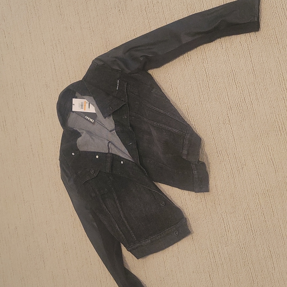 DKNY Jean jacket with Faux leather arms